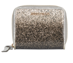 Jimmy Choo Ombre Glitter Zipped Wallet, Leather, Black/Silver, 2*